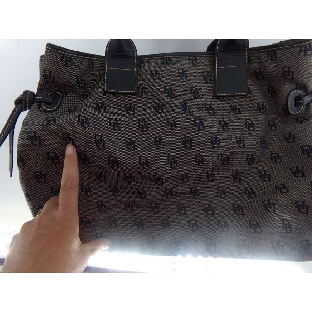 DOONEY & BOURKE Vintage Brown Signature Monogram Tote Shoulder Bag Purse (30) - Picture 6 of 9